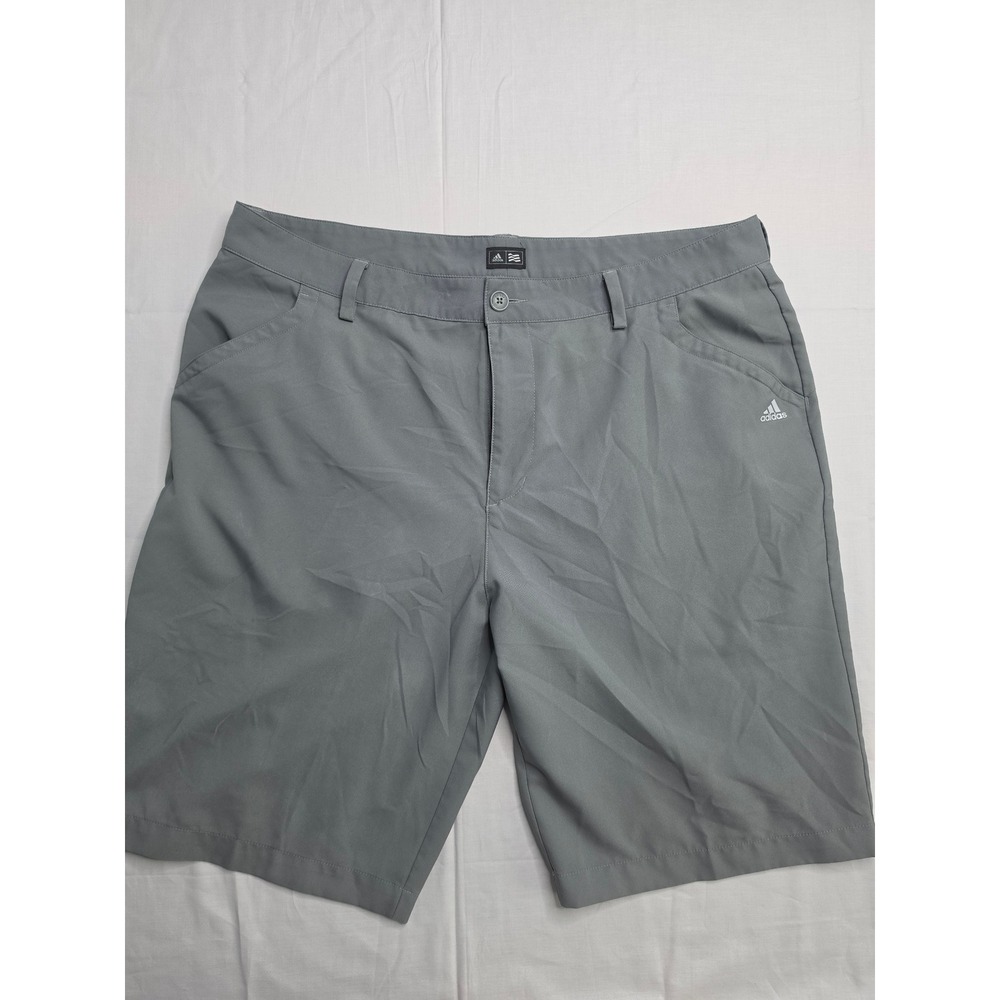 Adidas Golf Shorts Men's 36 Gray 10" Inseam Flat Front Performance Resortwear